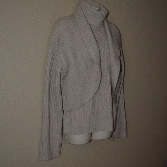 NWT Sz S Barbara Bui Oatmeal Two Piece Ribbed Sleeveless Turtleneck Card… - Picture 8 of 11